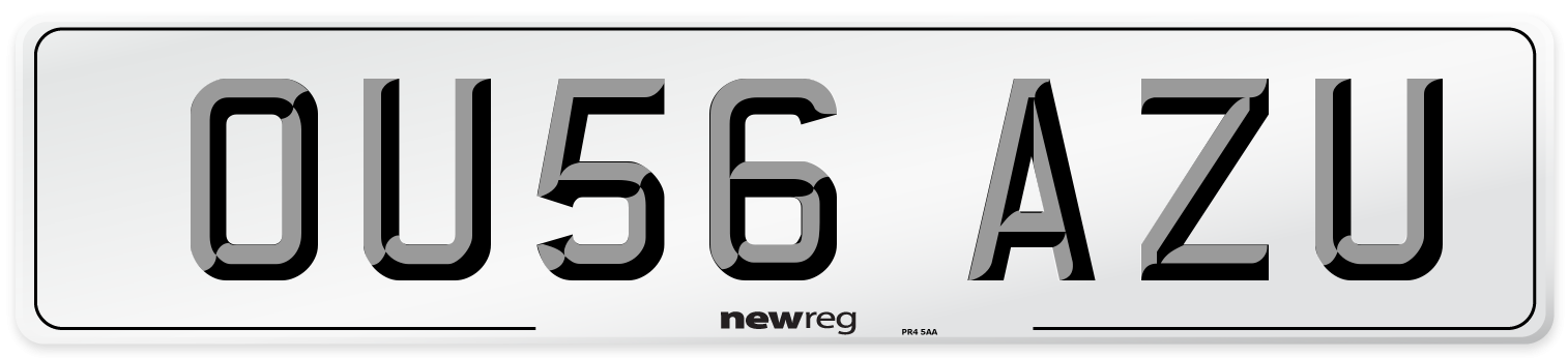 OU56 AZU Number Plate from New Reg